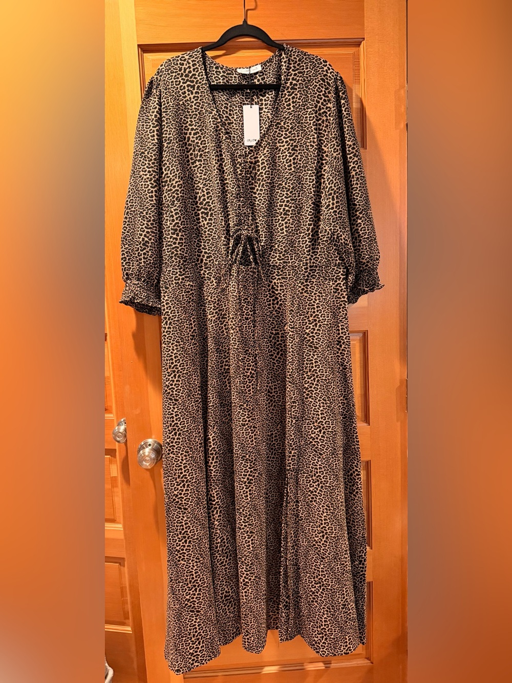 City Chic Brown Leopard Maxi Dress